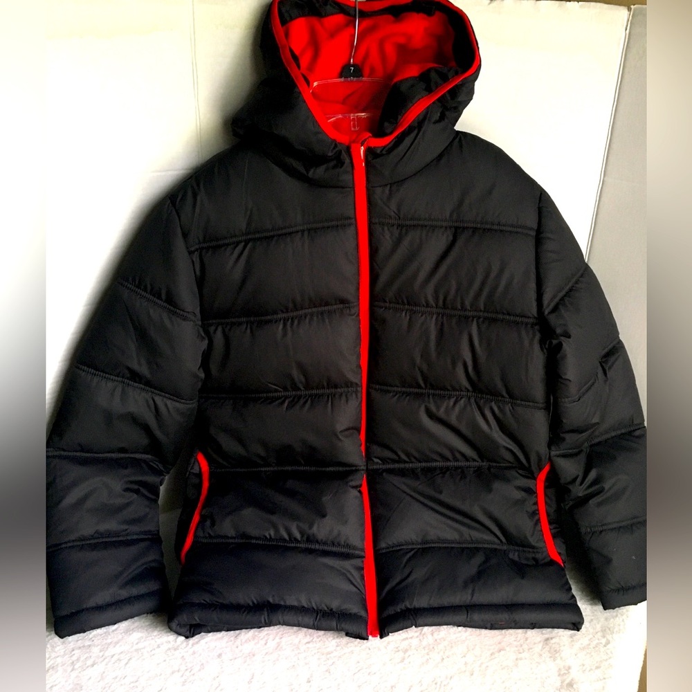 Boys Black Bubble Warm Hooded Jacket - X-Large - NWT